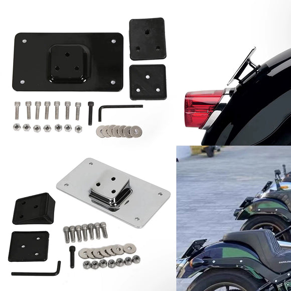 3-Holes-Laydown-License-Plate-Mounting-Bracket-for-Harley-Sportster-Dyna-Softail