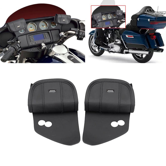 Black-Dual-Pouches-Windshield-Bags-for-Harley-Touring-Street-Glide-Special-FLHXS