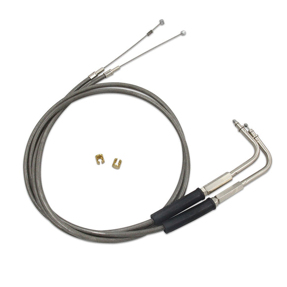 Stainless-Steel-Throttle-and-Idle-Cable-Set-for-Harley-Davidson-42