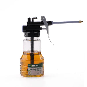Oil-pump-Gun-250ml-oil-can-plastic-transparent-high-pressure-hose-oiler-mini-injector