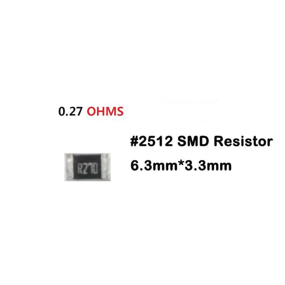 100pcs-R270-0.27Ω-ohm-#2512-SMD-Resistor-6.3mm*3.3mm