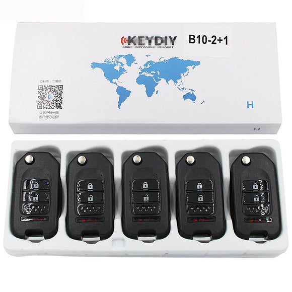 5pcs KD B10-2+1 Universal Remote Control Key 3 Button (KEYDIY B Series)