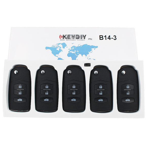5pcs KD B14-3 Universal Remote Control Key 3 Button (KEYDIY B Series)