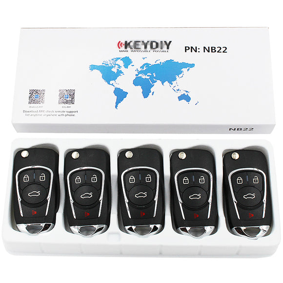 5pcs KD NB22-3 Universal Multi-functional Remote Control Key 3 Button (KEYDIY NB Series)
