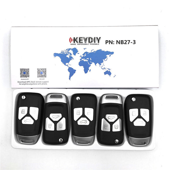 5pcs KD NB27-3 Universal Multi-functional Remote Control Key 3 Button (KEYDIY NB Series)