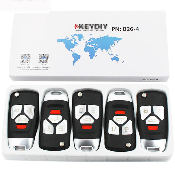 5pcs KD B26-4 Universal Remote Control Key 4 Button (KEYDIY B Series)
