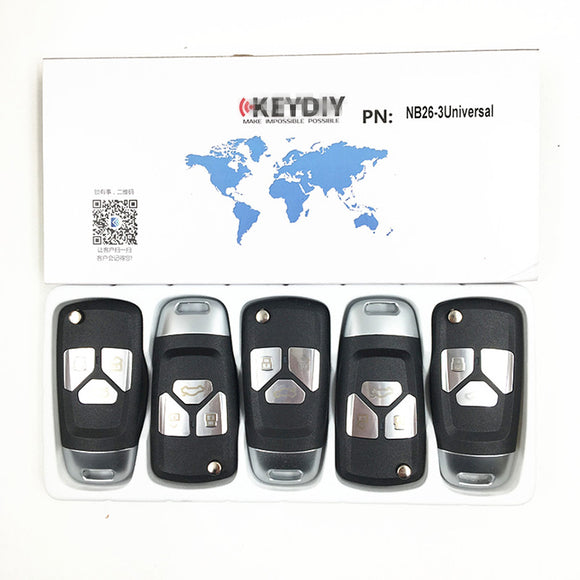 5pcs KD NB26-3 Universal Multi-functional Remote Control Key 3 Button (KEYDIY NB Series)