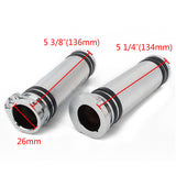 Chrome-Knurled-1"-Handlebars-Hand-Grips-for-Harley-Sportster-Touring-Softail