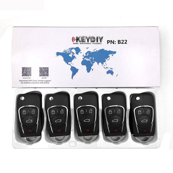 5pcs KD B22 Universal Remote Control Key 4 Button (KEYDIY B Series)