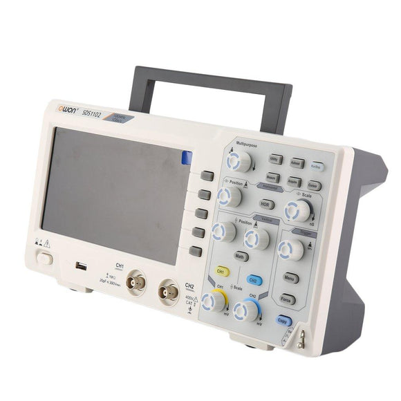 OWON SDS1102 Oscilloscope 2 Channel Digital 100MHz 1GS/s High Accuracy 7 Inch Portable