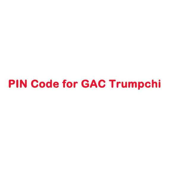 PIN Code Calculation Service for GAC Trumpchi