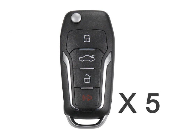 XEFO01EN Xhorse VVDI2 VVDI Key Tool Flip Remote Key 3+1 Buttons Ford Type with Super Chip